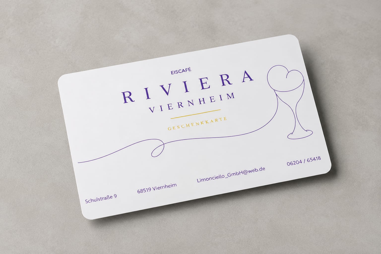 Geschenkkarte des Eiscafé Riviera